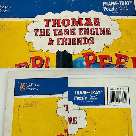 Vtg 1997 Thomas Tank Engine Friends Cardboard Frame Tray Puzzle 22pc Golden Book - Picture 6 of 13